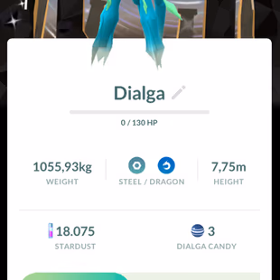 Level 13+ -Shiny Dialga Origin (Roar Of Time) with Global Background can trade-14k+ Stardust-Cheap - Image 3
