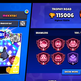 RAREST | 115K TROPHY-174 GEMS | 300X SKINS- 3v3 WINS | 100/100 BRAWLER | 88X LEVEL-10 | 21X MAX | 15X HYPER | 107X PRESI - Image 3