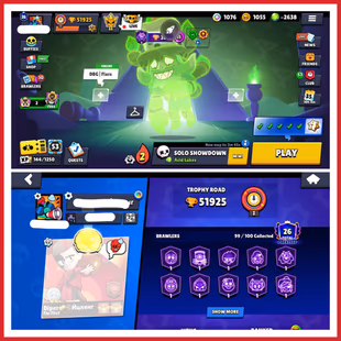  220 XP | 99/100 BR | 51.9K TROPHY | 40 MAX [ 24 HYPERCHARGED ] | 204 RARE SKINS | 26 PRESTIGE | -2638 GEMS  - Image 3