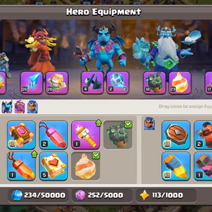 201 | Rare 2x league skin Th17 best deal | good lvl 11x epic equipment | good walls and defence | heros-84-94-45-70-40 - Image 5