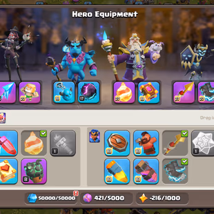 🔥[ TH-18 NEAR MAX - 8000 GEMS]🔥5 EPIC MAX: SB-AF-FB-RS-EB-FA [MAX] | HEROS - WALLS - BH MAX | PETS - TROOPS ALMOST MAX - Image 6