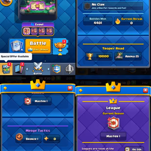 💎5Yrs.. Old--ROYAL CHAMP🚀 [ TROPHY-10000 ] 70 MAX CARD | 22 MAX EVOL | LEVEL-59 | KT LEVEL-15 | ARENA 25 | BEST ACC - Image 1
