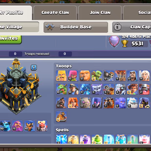 Th17 [13k-Gems]-[1400-Cwl Medel] | Hero-95-100-75-45 | Equipment-9-Epic Almost Max | XP-218 | Defence Wall Almost Max |  - Image 3