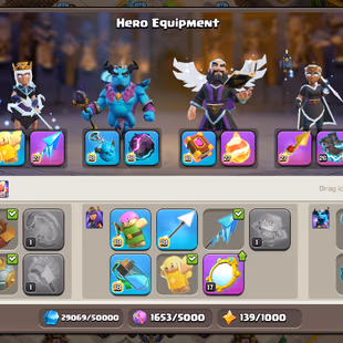 🔥TH 18 ALMOST MAX🔥XP 230-FULL MAX 17-[ 5 EPIC EQUIPMENT MAX-HERO 100-100-90-75-50-MEDALS 420-MAGIK SKINS-BEST DEAL - Image 5