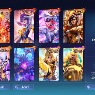 [IOS/ANDROID] CEL LVL 59 | 132 HEROES | 392 SKINS | EXALTED 1 | COLLAB | 3 LEGEND INC FANNY - 5 RARE COLLECTOR XAVIER - Image 1