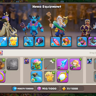 TH 16 ALMOST MAX || 12x EPIC x 13x EQUIPMENTS MAX || HEROES 92+93+42+70+42+4 || WALL FULLY MAXED || NC FREE || BH MAX   - Image 4