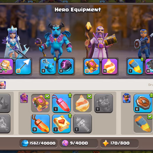 PREMIUM TH 17 | XP 158 | 1 NC | 5 EPIC EQUIP FB-15 EB-18 AF-10 | 57-65-45-41-20 | 2 BOOK 1 RUNE | KING AND QUEEN SKIN - Image 6