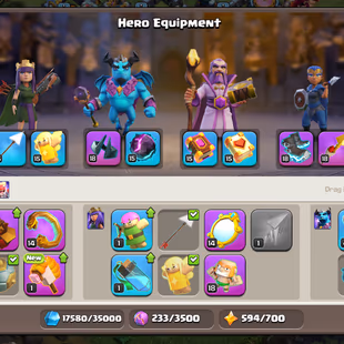 Th13 Full Max [2200-CWL Medel] | Hero-75-75-50-25 | Equipment-13-Epic Almost Max | XP-125 | Defence Max | NC-Yes | BEST- - Image 5