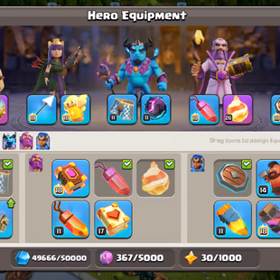 🔥EPIC RS MAX!FB-26!SB-23!XP 183!TH 16 STANDARD🔥HEROS:53-57-45-26-26!NC 500!300 CWL TOKEN!BLUE WALLS!STRONG DEFANCE - Image 8