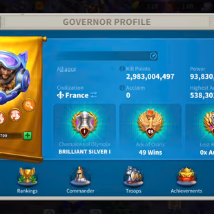 93M - Vip 16 - 22 Commanders - 14 Passport - 3M3 Credit - 382 Gold Heads - 1 Farms - 4 Skin House - 21K Gems - Image 3