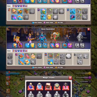 PREMUM TH-14! XP-163! 3X EPIC EQUIPMENTS! HEROES:-56-63-40-43-25! 3X PETS! FAST DELIVERY - Image 4