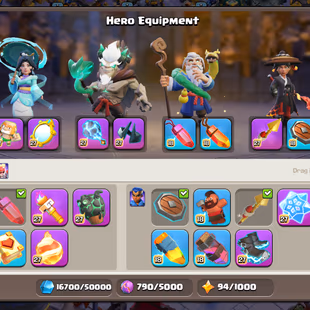 💜GLOBAL 45 RANK💜[TH18] 38/37 EPIC EQUIPMENT MAXED || 5 HERO MAX NEW HERO LVL 16 || HIGH PROFILE || SNAKE FULL SET || - Image 7