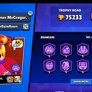160-GEM / 3v3 WINS | 75.3K TROPHY - 320X SKINS | 101/101 BRAWLER | 72X MAX | 45X HYPER | NC AVAILABLE | BEST DEAL - Image 3
