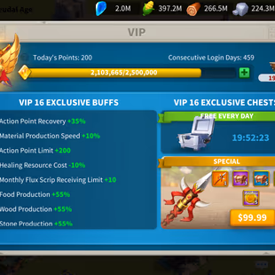 RISE36: 62M Might/ - Vip 16 - 59 PP(10M8 Credit) - 313 old Statu - 2 Skin - Farms - Image 3