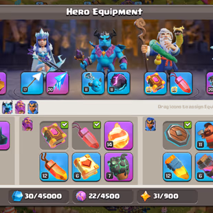 TH15 MAX BASE!! 216-XP HEROES 81-82-55-65-40!! PAID SCENERY SKIN!! SB/24 GG/20 FA/20 EB/20! FULL LOADED ITEMS!  - Image 8