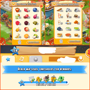 🎯NEW STOCK💎LEVEL 154 ACCT () 10K BARN () 3950 SILO ()888 DIAMONDS () 4 MILLIONS COINS () INSTANT DELIVERY - Image 1