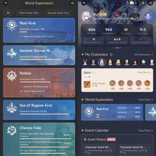 All Platform - EU - AR58 - 61 Character 21 5'Star - 10 Weapon 5'Star - Skirk - Lauma - Columbina - Arlecchino - Xilonen  - Image 4