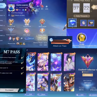 Exalted Collector 5 | 307 Skins | Max Emblems |iOS & Android Playable - Image 1