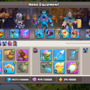 EXCLUSIVE TH-17 [ALL EPIC EQUIPMENTS] HERO 100-100-74-74-49 | XP-251 | 6 BUILDERS | 2.5K WAR STAR | ALMOST MAX DFNC| - Image 3