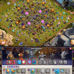 RARE TH9||2440 WS||LEAGUE HERO KING,QUEEN SKIN||16 PAID TOP SCENERY||28 HERO SKINS||4 EPIC MAX||3 PAID BUILDRBASE SCENRY - Image 2