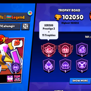 NC AVAILABLE | 380-GEMS | 102K TROPHY- 375X SKINS | 101/101 BRAWLER | 66X MAX | 60X HYPER | 3v3 WINS | BEST DEAL | - Image 3
