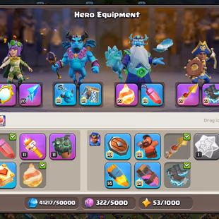 🔥TH 17 ALMOST MAX🔥XP 219-[ 4 EPIC EQUIPMENT MAX GG 20 FA 20-HERO 100-100-75-50-WAR ARENA-NC YES-WALLS DEFENSE MAX - Image 6