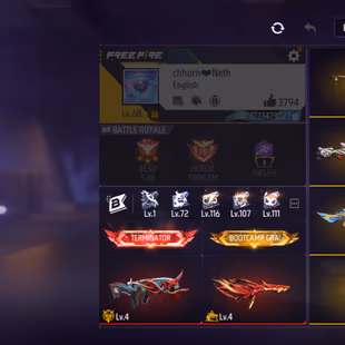 X145|Lvl 68|65 CHARACTER|131 BUNDLE SET|323 COSTUME(17 MYTHIC)|302 WEAPON(2 EVO+41 MYTHIC)|INFERNAL M4A1 LVL 4|DEMONIC F - Image 6