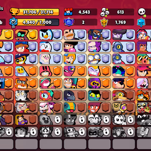 103 SKINS | 31.700 TROPHIES | 81 BRAWLERS | 9 HYPERCHARGE | 14 MAX | 2 PRESTIGE | 6 BUFFIES - Image 3