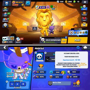 88K Trophies LVL9 | 98/98 Brawlers | 38 Max Brawlers - 33 Hypercharged | 264 Skins | 608 Pins | 309 Icons | 161 Sprays - Image 3