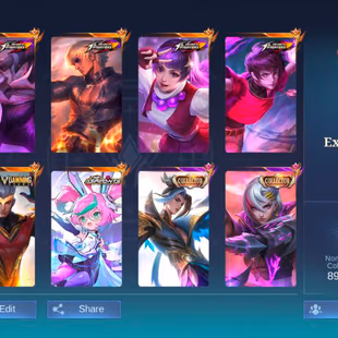 ML 275 Collector Ling & Bendetta&Yu jhong&Jawhed Dawing Chou KOF Full Set Skins 13 Lucky Immortal Epic Recall Epic 52 s - Image 1