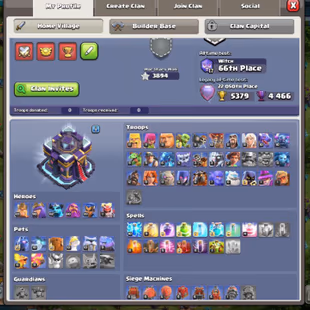 [BEST OFFER] TH15: BK83-AQ90-MP62-GW60-RC33 | 248 XP | 3894 WAR STARS | 12 HEROES SKINS | GOOD ITEMS | INSTANT DELIVERY - Image 3