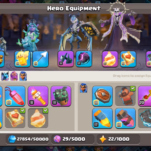 [2797 WAR STARS] TH17 NEAR MAX | HERO 91-100-63-75-50 | MANY MAGIC ITEMS | VERY NICE EQUIPMENT | 4794 ATB | - Image 3