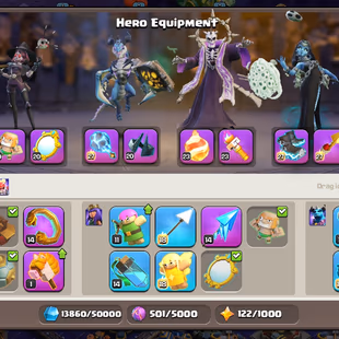 TH18 ALMOST MAX 🌟 RAREST COSMIC SET 🌟 LEVEL 237 || 14 EPIC EQUIPMENTS UNLOCKED || 21 SKINS || RENAME 1K || INSTANT  - Image 7