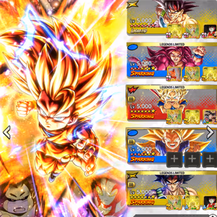 INSTANT GLOBAL [CNLT820]LR SS3 Goku (Mini) 12s + LR Bardock 14s + LF SS4 Goku 10s + 14 LF - Image 1