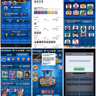 STACKED | XP-34 | 1.3k+ Gems | 7.3L+ GOLD | |  HTrophies: 6333 | 112/121 Cards | | ARENA 17 | 18 Rare emotes 8 Years Old - Image 1