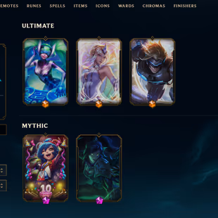 SEVER [ EUW ] -160 LVL  - UNRANK - 217 SKINS - 141 CHAMP [54439  BE -37  RP ] - FULL ACCESS - Image 1