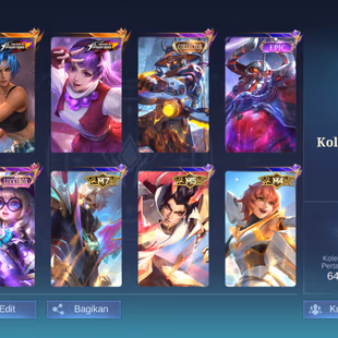 RC319|LV 49|HERO 105|SKIN 198|RENOWNED IV|ALL EMBLEM MAX|2 KOF (KARINA,GUINEVERE)|NATALIA COLLECTOR|YI SUN-SHIN COLLECTO - Image 1