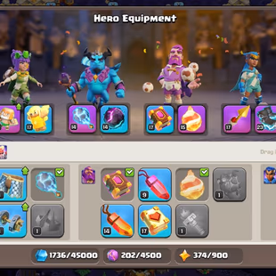 Th16 Almost Max [Cosmic Secnry] | Hero-94-92-70-44 | Equipment-7-Epic Almost Max | XP- 222 | Defence Wall Max | NC-Yes | - Image 6