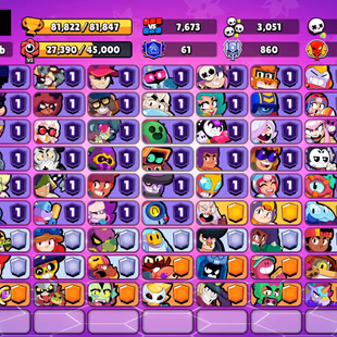 310 SKINS | 81.800 TROPHIES | 100 BRAWLERS | 28 HYPERCHARGE | 30 MAX | 61 PRESTIGE | 6 BUFFIES | 80K - Image 4