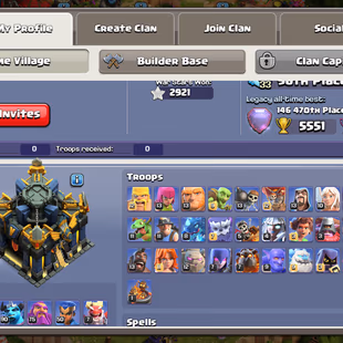 [FREE NC] XP 245 | TH17 FULL MAX | 1739 MEDALS | 2921 WS | NICE EPIC EQUIPMENT | MAX BUILDER BASE - Image 3