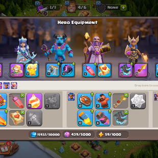💖[ PREMIUM TH16 MAXED ]-RENAME✅ MAXED [8x EPIC EQUIPMENT ] || HEROS MAXED-95-95-76-70-45 || HEROS SKIN || FULL SAFE ACC - Image 8