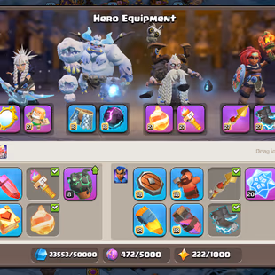 🔥TH 18 ALMOST MAX-XP 254-[ 8 EPIC EQUIPMENT MAX-HERO MAX-DEFENSE MAX-NC YES-3 BUILDER HELPER MAX-FROST SCENERY AND SKIN - Image 7