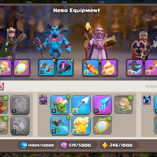🔥AWESOME TH 18🔥XP 239-[ 7 EPIC EQUIPMENT MAX BP 20-HERO 100-105-76-50-DARK DEFENSE-NC YES-BEST DEAL - Image 5