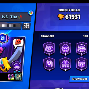 Change iD | 31K Billing | 61K Trophies | 321 Skins | 70 Maxed | 80 Hypercharged | 100 Heroes | 22 Titles | More... - Image 3