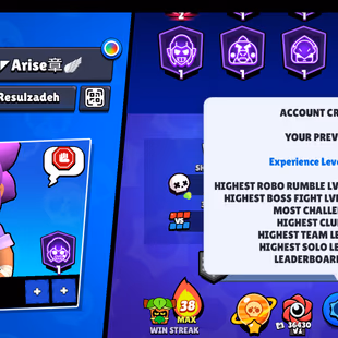 LEADERBOARD PRESTIGE-1 | 104K TROPHY-376X SKINS | 101/101 BRAWLER | 47X MAX | 37X HYPER | 3v3 WINS | 102 TOTAL PRESTIGE - Image 5