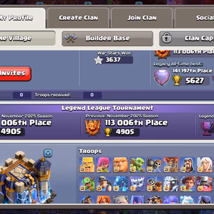 XP 255 | TH18 FULLY MAXED -TRAP | ALL HEROES MAXED | SUPERCHARGED MAXED | 11 EPIC MAXED | 463 MEDAL | NC 500 - Image 3