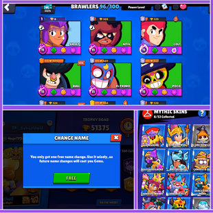 🎯51375 Trophies💎240 Skins | 46 Hypercharged | 31 Max Brawlers | 518 Pins | 392 Icons | Free Rename | Instant Delivery - Image 4