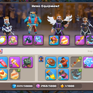 🔥6x Sceneries🔥 Xp-278 || Th18 || 10k Gems || Max Epic Equipment || Heroes 105-105-95-80-55 || 6 Builders || NC Avail - Image 5