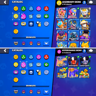 30K Trophies LVL86 | 85/101 Brawlers | 23 Max Brawlers - 14 Hypercharges | 184 Skins | 372 Pins | 251 Icons | 116 Sprays - Image 6