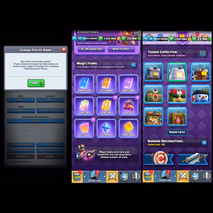 LVL-70!🔱23K GEMS! 12500 TROPHY!! 12x EVOS[ FULL MAGIC ITEMS- 13x EVO SHARDS]! 75x MAX CARDS[ 17x ELITE]! 122x EMOTES[ E - Image 4